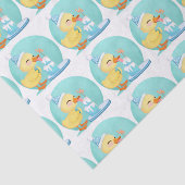 Gelukkige Halve Verjaardag Baby Duck met Cake Part Tissuepapier (Detail)