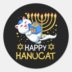 Gelukkige Hanucat Lelijke Chanoeka Joodse Chanoeka Ronde Sticker
