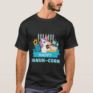 Gelukkige Hanuk-maïs eenhoorn Menorah Hannukah Gif T-shirt