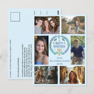 GELUKKIGE HANUKKAH Hand-getrokken Custom 6 FOTO Va Briefkaart
