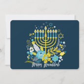 Gelukkige Hanukkah-menorah-kaarsen. Vakantiekaart Feestdagenkaart (Voorkant)