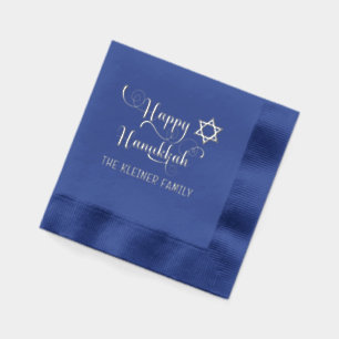 Gelukkige Hanukkah Typografie #10 Familienaam Folie Servetten