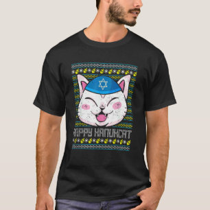 Gelukkige Hanukkat Vreselijke Hanukkah Kitten Eige T-shirt