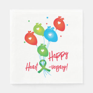 Gelukkige hart-verjaardag ballonnen servet
