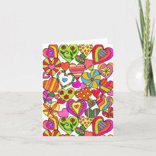 Gelukkige Harten Lege Notecard Notitiekaartje
