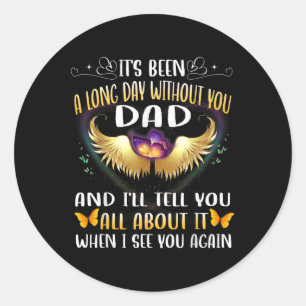 Gelukkige Hemelse Verjaardag Vader in de Hemel Mem Ronde Sticker