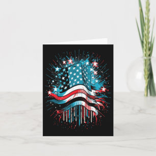 Gelukkige Herdenkingsdag Vuurwerk Amerikaanse Vlag Kaart