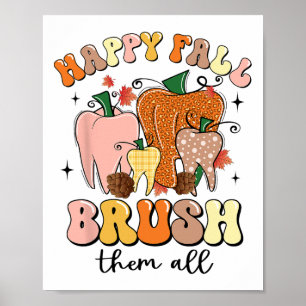 Gelukkige Herfst Borstel Ze Allemaal Poster