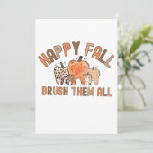 Gelukkige Herfst Borstel Ze Allemaal Tandarts Tand Kaart (Staand voorkant)