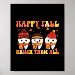 Gelukkige Herfst Poets Hun Tanden Tandarts Tandhee Poster