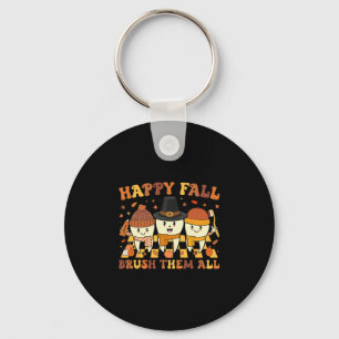 Gelukkige Herfst Poets Hun Tanden Tandarts Tandhee Sleutelhanger