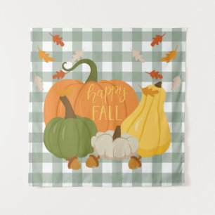 Gelukkige Herfst Pompoenen Wandkleed