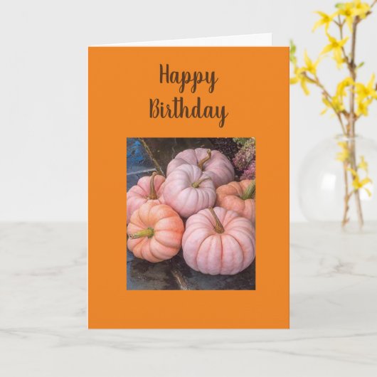 **GELUKKIGE HERFST VERJAARDAG** POMPOENSTIJL KAART (Gele Bloem)