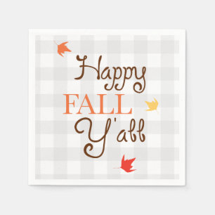 Gelukkige Herfst Y'all Autumn Leaves Napkin Servet