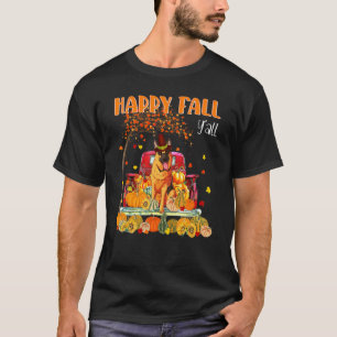 Gelukkige Herfst Y'all Duitse Herdershond Op Vuurp T-shirt