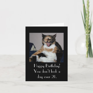Gelukkige het Lachen van de Verjaardag Kat Kaart