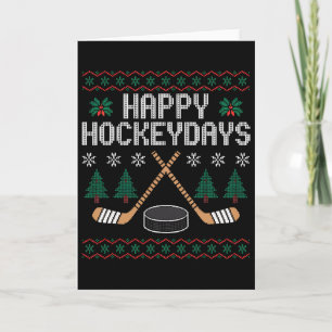 Gelukkige Hockeydagen Grappige IJshockey Lelijke K Kaart