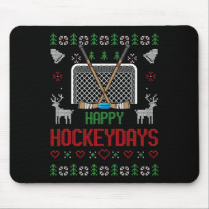 Gelukkige Hockeydagen Hockeydagen Lelijk Kerstmis Muismat