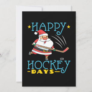 Gelukkige Hockeydagen Kerstman Feestdagenkaart