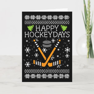 Gelukkige Hockeydagen Lelijk Kerstmis Xmas Hockey Kaart