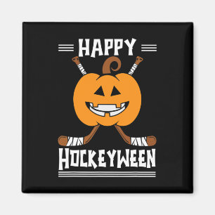 Gelukkige Hockeyween Halloween ijshockeyspeler en Magneet