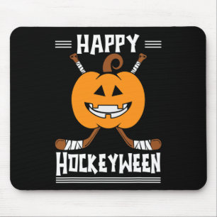 Gelukkige Hockeyween Halloween ijshockeyspeler en Muismat