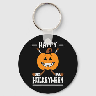 Gelukkige Hockeyween Halloween ijshockeyspeler en  Sleutelhanger