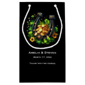 Gelukkige Hoefijzer en gouden munten bruiloft Klein Cadeauzakje (Achterkant)