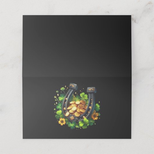 Gelukkige Hoefijzer en gouden munten St. Patrick's (Buitenkant ongevouwen)