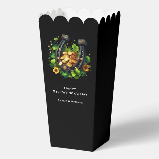 Gelukkige Hoefijzer en gouden munten St. Patrick's Bedankdoosjes (Achterkant)