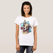 Gelukkige hond en koekje t-shirt (Voorkant volledig)