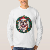 Gelukkige hond in een festieve kerstkrans