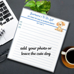 Gelukkige hond of foto gepersonaliseerde planner o notitieblok