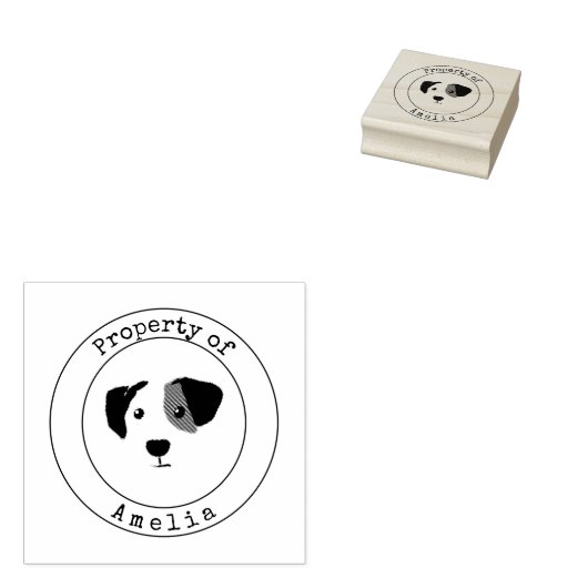 Gelukkige Hond van Eigenschap Rubberstempel (Gestempeld)
