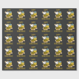 Gelukkige Honeykkah Honingbij Hanukkah Joods Cadeaupapier