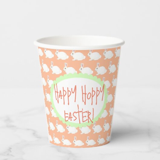 Gelukkige Hoppy Pasen Papier Cup Papieren Bekers (Voorkant)