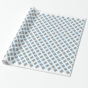 Gelukkige Howliday Kuil Bull terrier Cadeaupapier