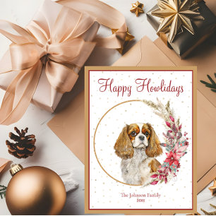 Gelukkige Howlidays Cavalier King Charles Spaniel Feestdagenkaart