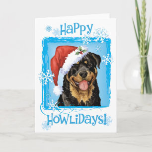 Gelukkige Howlidays Rottweiler Feestdagen Kaart