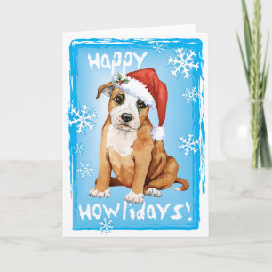 Gelukkige Howlidays Staffordshire Bull terrier Feestdagen Kaart