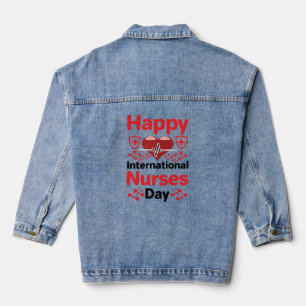 gelukkige internationale dag van de verpleegkunde denim jacket