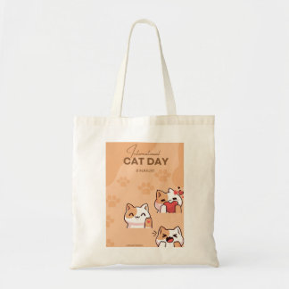 gelukkige internationale kattendag, 8 augustus tote bag