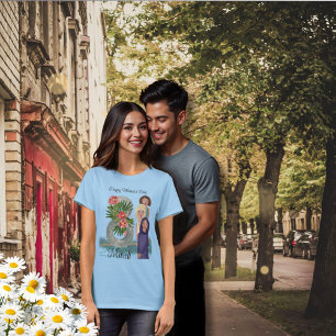 Gelukkige Internationale Vrouwendag 8 maart blau T-shirt
