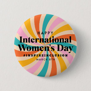 Gelukkige Internationale Vrouwendag   8 maart Butt Ronde Button 5,7 Cm