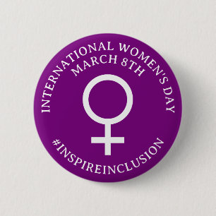 Gelukkige Internationale Vrouwendag   8 maart Butt Ronde Button 5,7 Cm