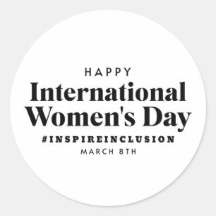 Gelukkige Internationale Vrouwendag 8 maart Butt Ronde Sticker