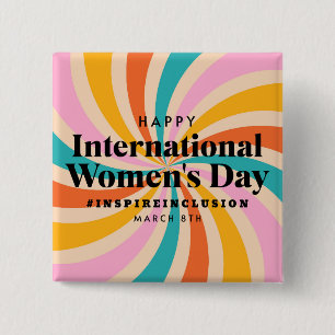 Gelukkige Internationale Vrouwendag 8 maart Butt Vierkante Button 5,1 Cm