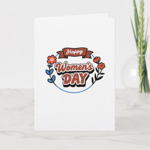 Gelukkige Internationale Vrouwendag Retro Florale Kaart