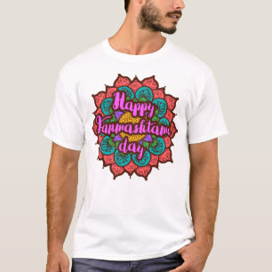 Gelukkige Janmashtami in een mandala. T-Shirt