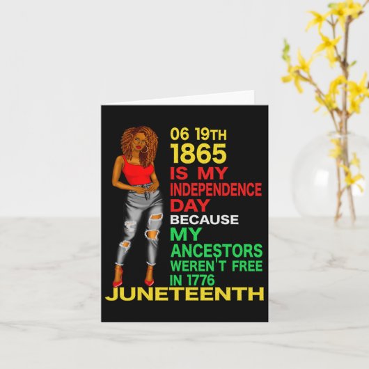 Gelukkige Juneteenth Is Mijn Onafhankelijkheidsdag Kaart (Gele Bloem)
